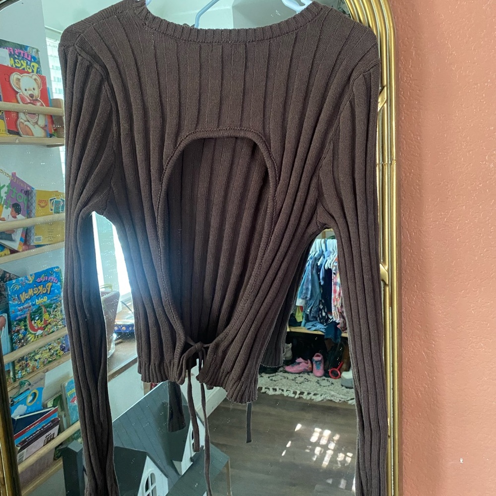 Wild Fable Ribbed Open Back Pull Over Sweater Sz-XL - Picture 7 of 9